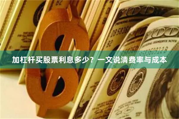 加杠杆买股票利息多少？一文说清费率与成本